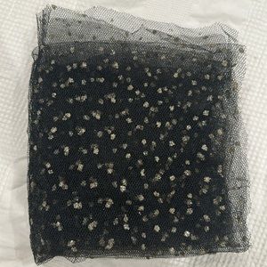 Black tulle sparkly scarf
